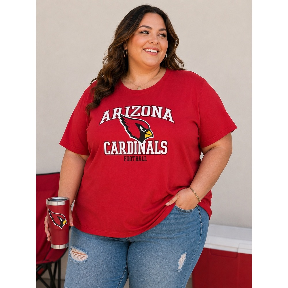 NFL‎ Arizona Cardinals Short Sleeve Scoop Neck T-Shirt Women's 4X Red Cotton NEW